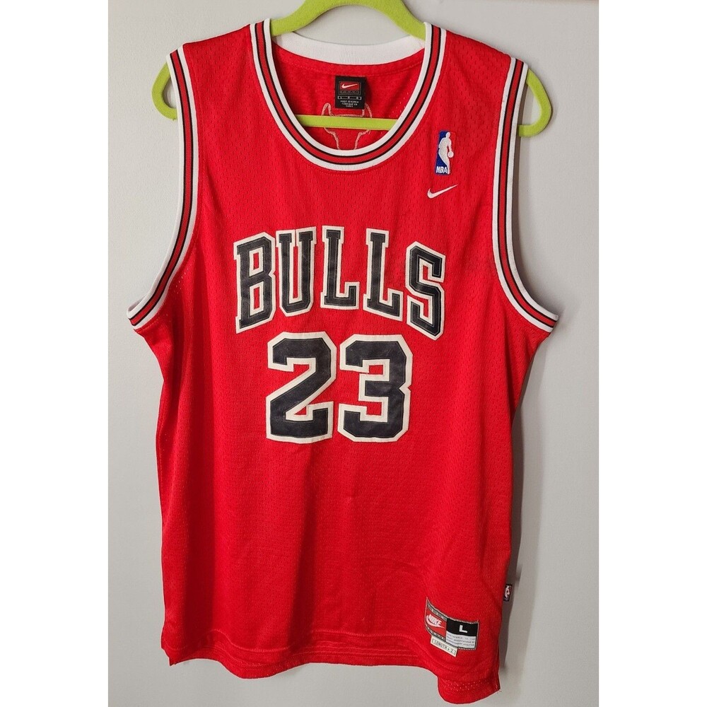 VTG 90s Nike Chicago Bulls Michael Jordan #23 Basketball Jersey NBA ๐๐ฅ sz L
